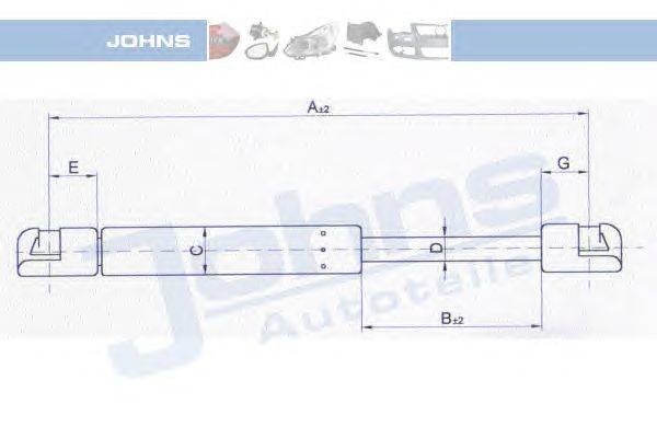 Газовая пружина, крышка багажник JOHNS 27059591