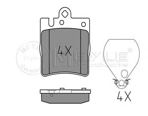 Комплект тормозных колодок, дисковый тормоз MEYLE 0252189915