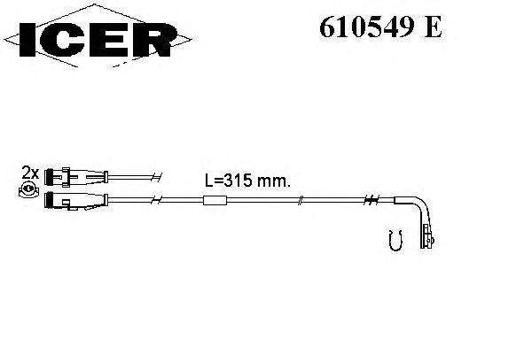 Сигнализатор, износ тормозных колодок ICER 610549E