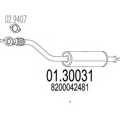 Предглушитель выхлопных газов MTS 01.30031