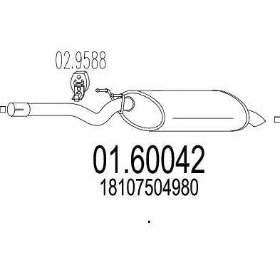 Глушитель выхлопных газов конечный MTS 01.60042