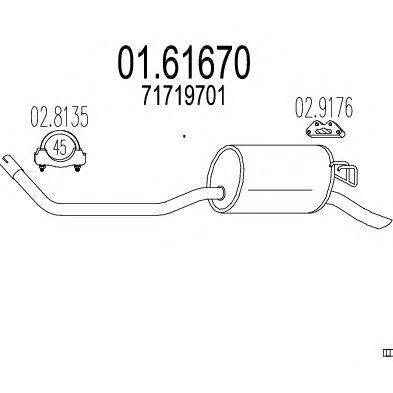 Глушитель выхлопных газов конечный MTS 01.61670