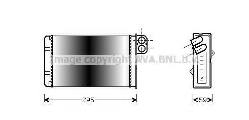 Теплообменник, отопление салона AVA QUALITY COOLING PE6240