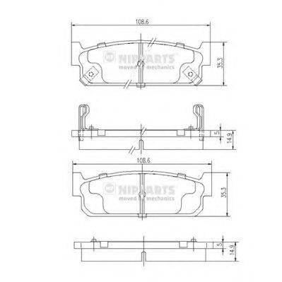 Комплект тормозных колодок, дисковый тормоз NIPPARTS N3611055