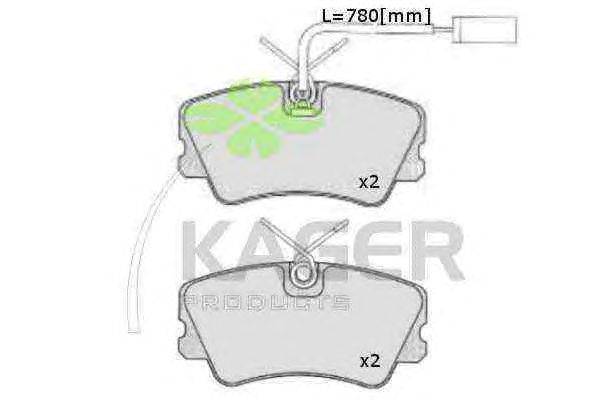 Комплект тормозных колодок, дисковый тормоз KAGER 20361