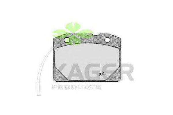 Комплект тормозных колодок, дисковый тормоз KAGER 35-0333