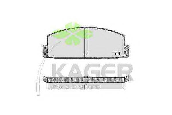 Комплект тормозных колодок, дисковый тормоз KAGER 35-0619