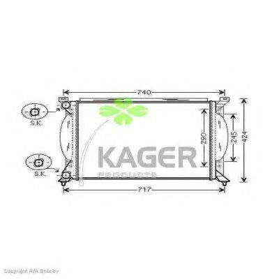 Радиатор, охлаждение двигателя KAGER 310036