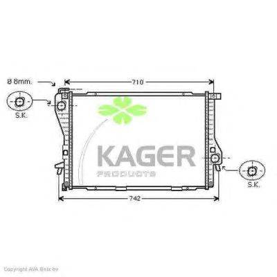 Радиатор, охлаждение двигателя KAGER 31-0147