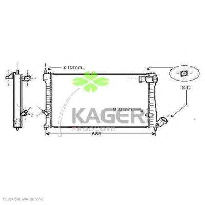 Радиатор, охлаждение двигателя KAGER 31-0197