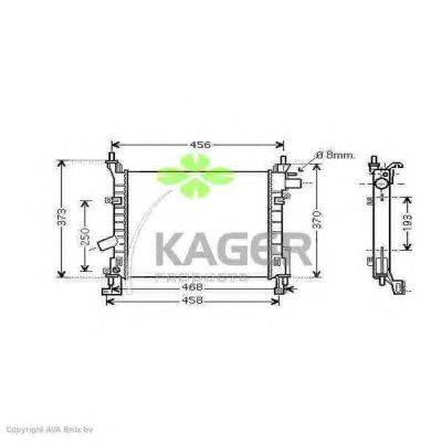 Радиатор, охлаждение двигателя KAGER 310369