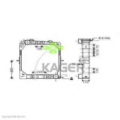 Радиатор, охлаждение двигателя KAGER 311277