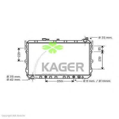 Радиатор, охлаждение двигателя KAGER 311605