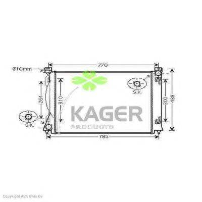Радиатор, охлаждение двигателя KAGER 311640