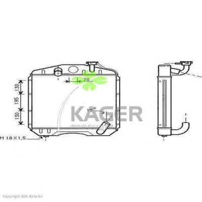 Радиатор, охлаждение двигателя KAGER 312467