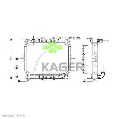 Радиатор, охлаждение двигателя KAGER 312484