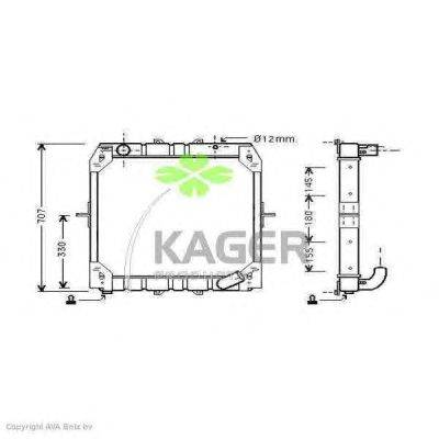 Радиатор, охлаждение двигателя KAGER 312601