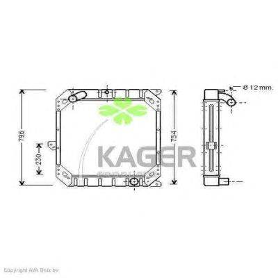 Радиатор, охлаждение двигателя KAGER 313249