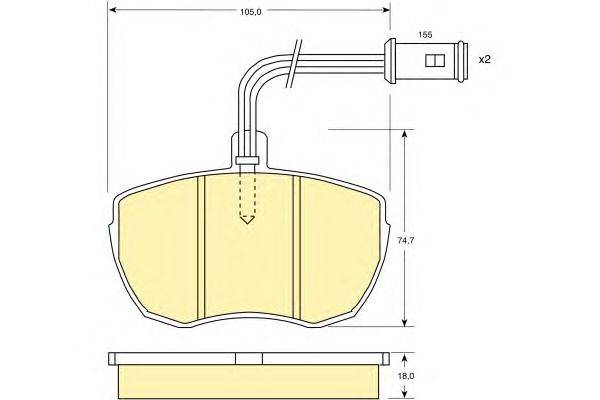 Комплект тормозных колодок, дисковый тормоз IVECO 1906157
