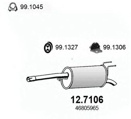 Глушитель выхлопных газов конечный ASSO 12.7106