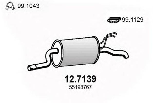 Глушитель выхлопных газов конечный ASSO 12.7139