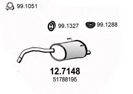 Глушитель выхлопных газов конечный ASSO 127148