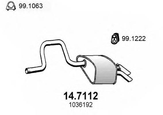 Глушитель выхлопных газов конечный ASSO 14.7112