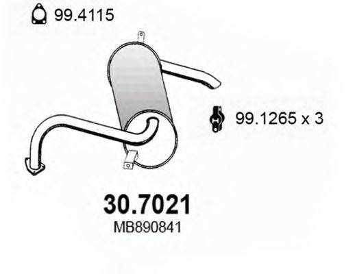 Глушитель выхлопных газов конечный ASSO 307021