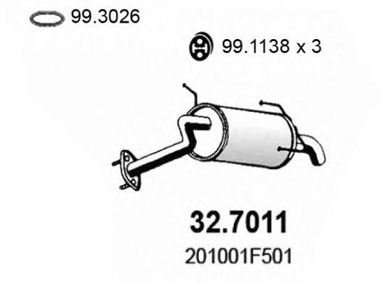 Глушитель выхлопных газов конечный ASSO 32.7011