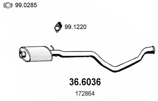 Средний глушитель выхлопных газов ASSO 36.6036