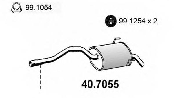 Глушитель выхлопных газов конечный ASSO 40.7055