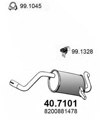 Глушитель выхлопных газов конечный ASSO 40.7101