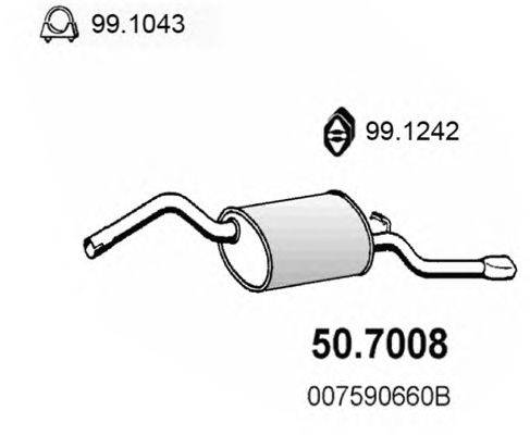 Глушитель выхлопных газов конечный ASSO 50.7008