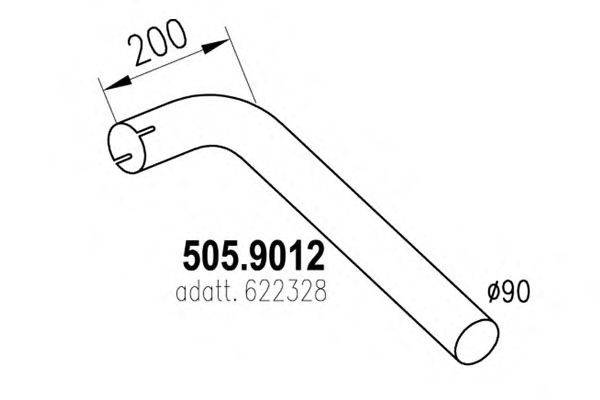 Труба выхлопного газа ASSO 505.9012