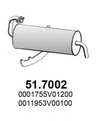 Глушитель выхлопных газов конечный ASSO 51.7002