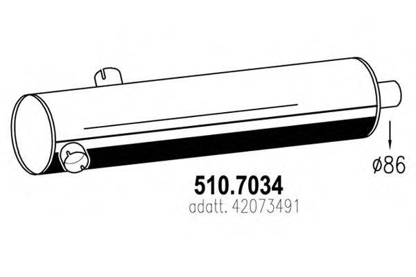 Средний / конечный глушитель ОГ ASSO 510.7034