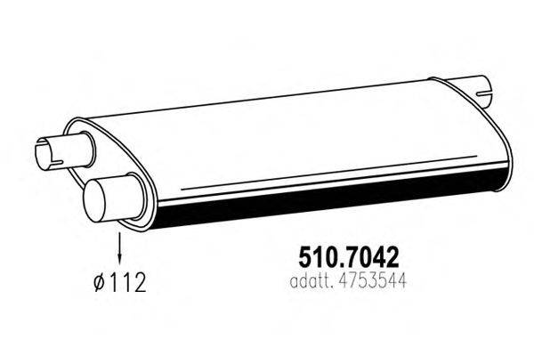 Средний / конечный глушитель ОГ ASSO 510.7042