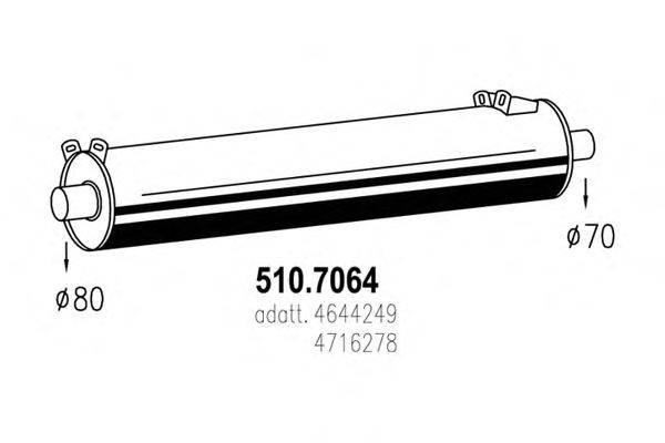 Средний / конечный глушитель ОГ ASSO 510.7064