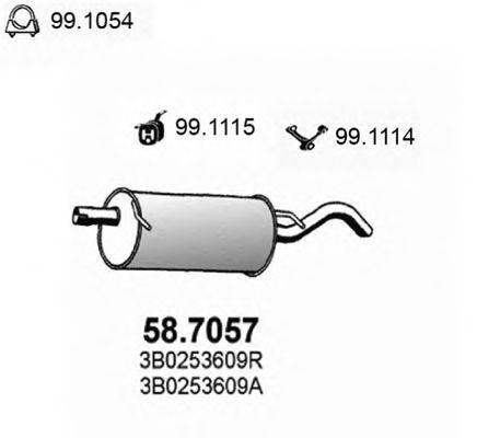 Глушитель выхлопных газов конечный ASSO 58.7057