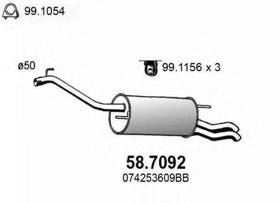 Глушитель выхлопных газов конечный ASSO 58.7092