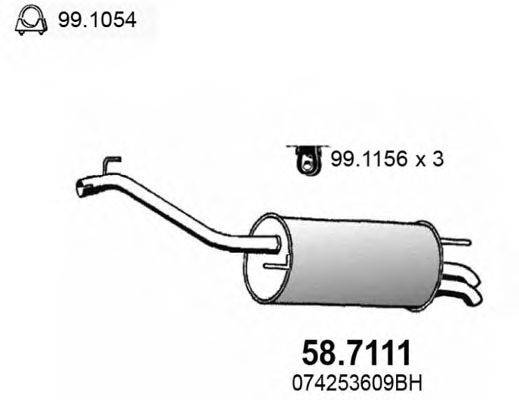 Глушитель выхлопных газов конечный ASSO 58.7111