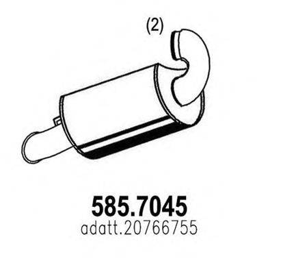 Средний / конечный глушитель ОГ ASSO 585.7045