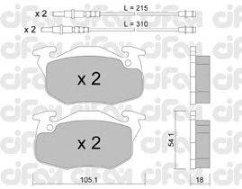 Комплект тормозных колодок, дисковый тормоз CIFAM 822-037-4