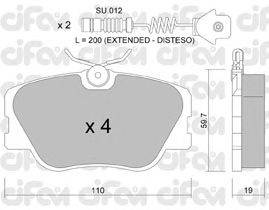 Комплект тормозных колодок, дисковый тормоз CIFAM 822-061-0K