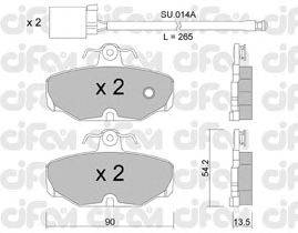 Комплект тормозных колодок, дисковый тормоз CIFAM 822-095-1K