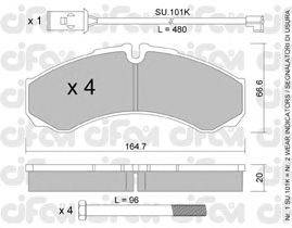 Комплект тормозных колодок, дисковый тормоз CIFAM 822-212-2K