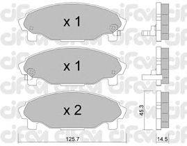 Комплект тормозных колодок, дисковый тормоз CIFAM 822-379-0