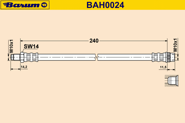 Тормозной шланг BARUM BAH0024