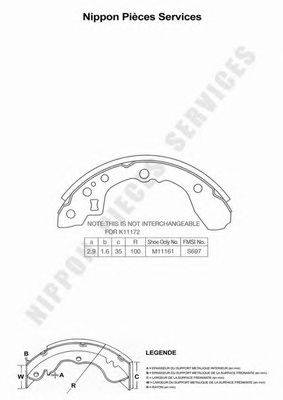 Комплект тормозных колодок NPS K350A01