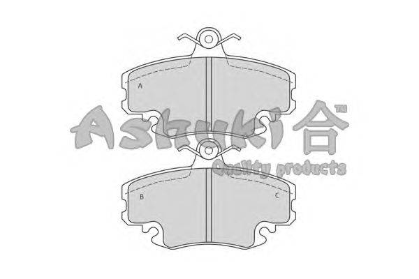 Комплект тормозных колодок, дисковый тормоз ASHUKI QR45-01